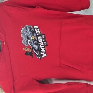 Red Crewneck Sweater with Graphic Design